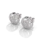 Diamond Cluster Stud Silver Earrings