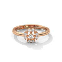 Nature-Inspired Silver Diamond Ring