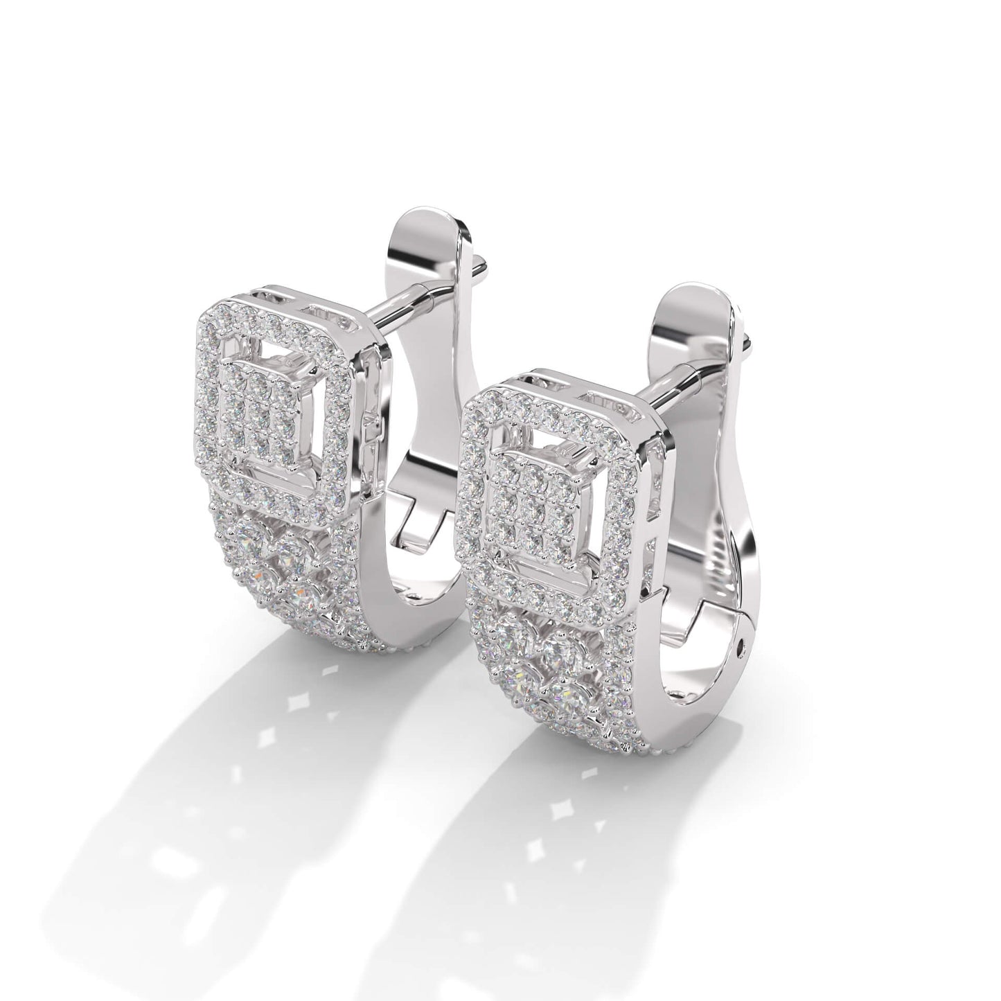 Silver Toned American Diamond Studded Classic Hoop Earrings