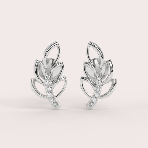 Beautiful Sterling Silver Earrings With Diamonds