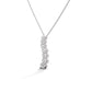 Graduated Diamond Drop Pendant Necklace - Round Cut Cubic Zirconia