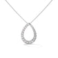 Silver Diamond Pear Drop Necklace pendant