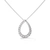 Silver Diamond Pear Drop Necklace pendant