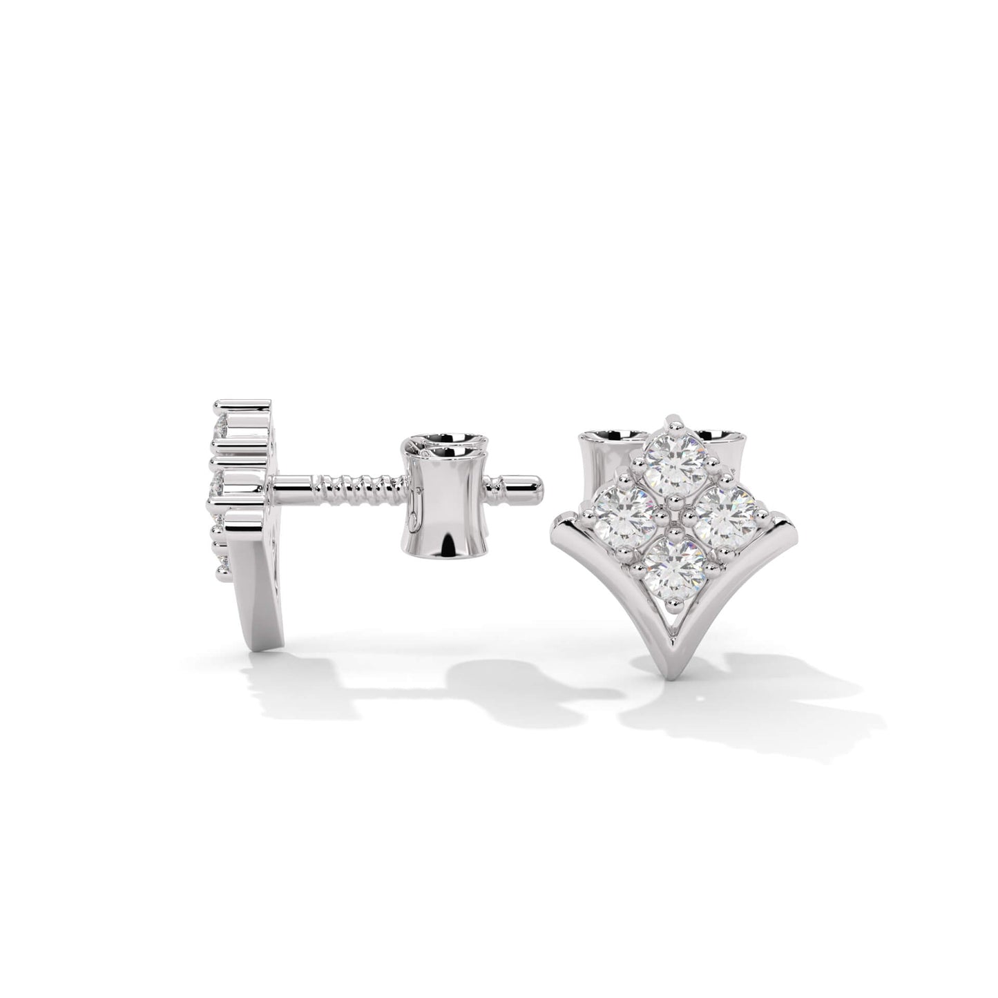 925 Sterling Silver Small Diamond Earrings