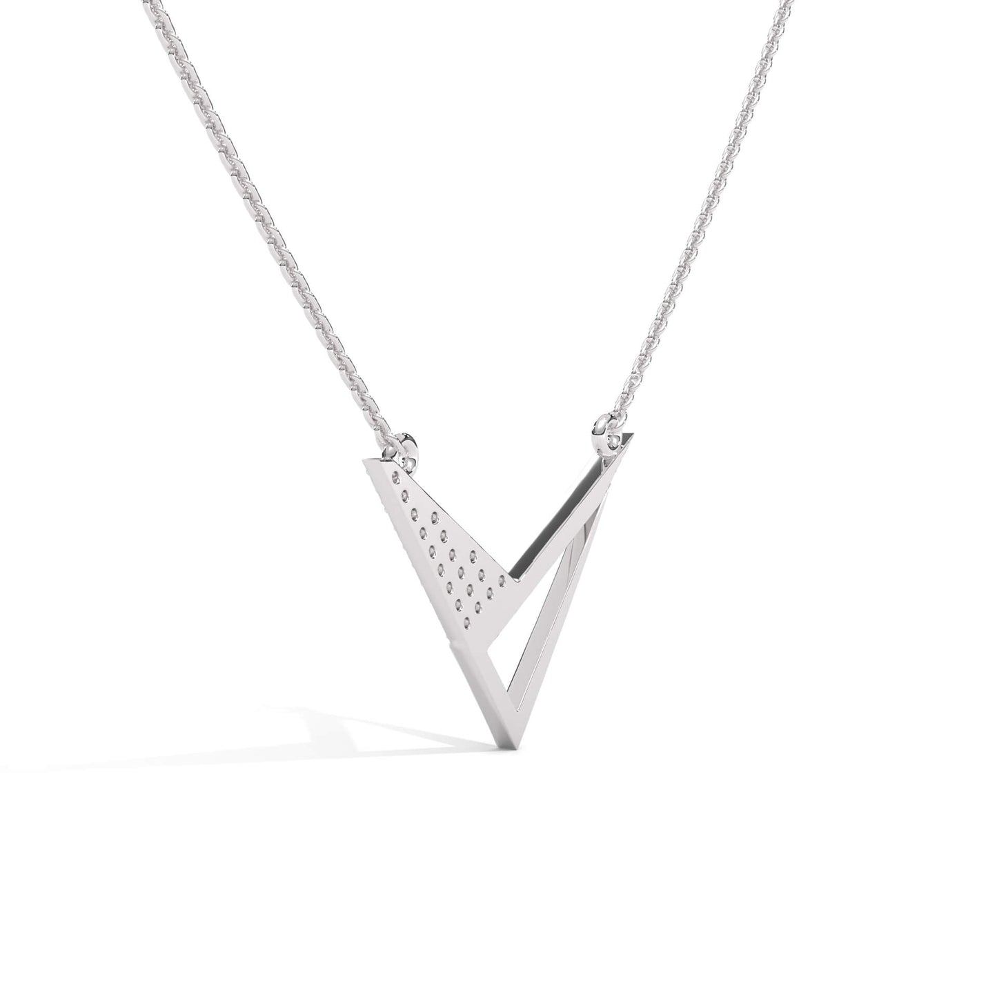 925 Sterling Silver Triangles Necklace