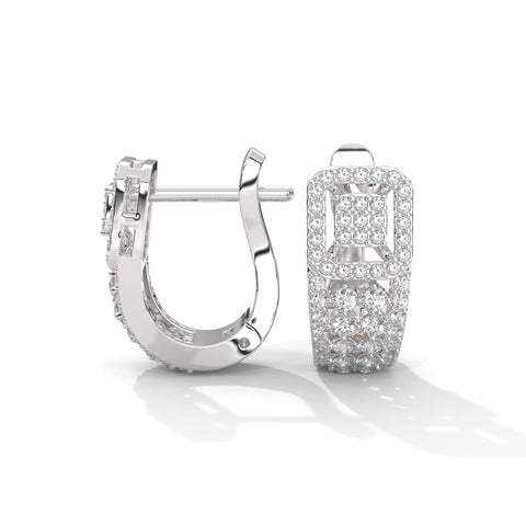 Silver Toned American Diamond Studded Classic Hoop Earrings