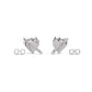 Heart Shaped Solitaire Diamond Stud Earrings