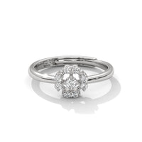 Nature-Inspired Silver Diamond Ring