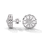 925 Sterling Silver Diamond Studded Stud Earrings