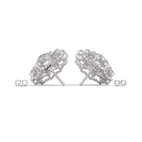 Brilliant Round Cut Diamond Halo Stud Earrings