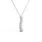 Graduated Diamond Drop Pendant Necklace - Round Cut Cubic Zirconia