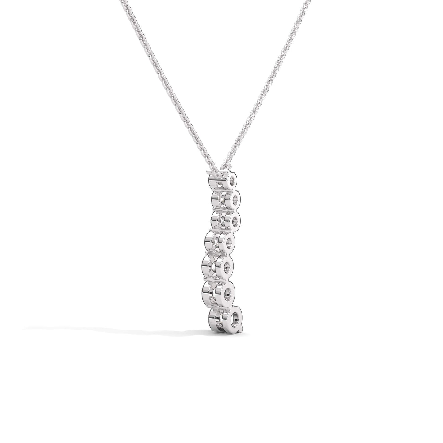 Graduated Diamond Drop Pendant Necklace - Round Cut Cubic Zirconia