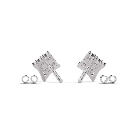 925 Sterling Silver Small Diamond Earrings