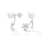 Floral Bejeweled Stud Earrings - Dainty Flower Pearl Earrings