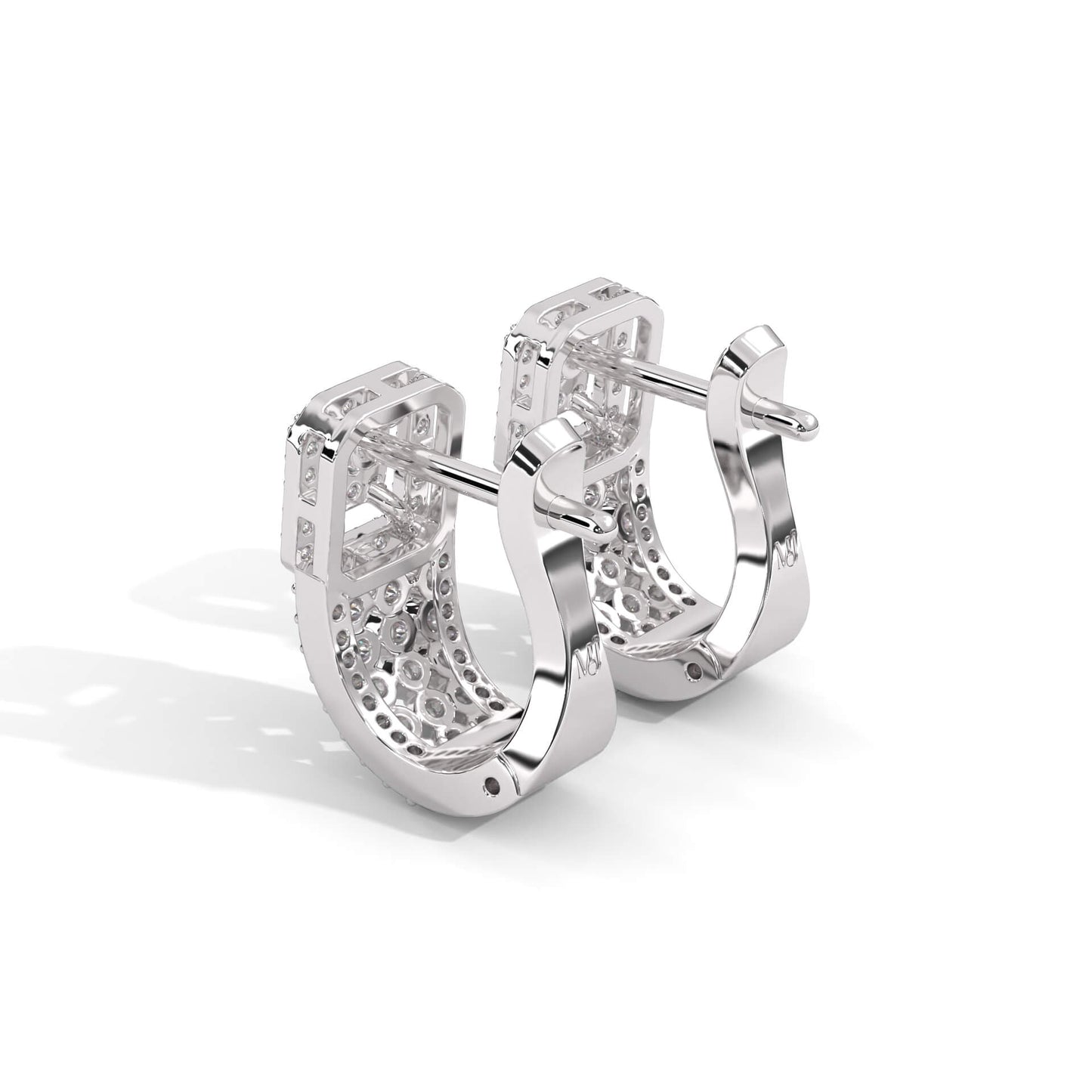 Silver Toned American Diamond Studded Classic Hoop Earrings