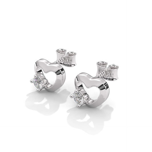 Heart Earrings Small Fragrant Love Diamond Zircon Earrings