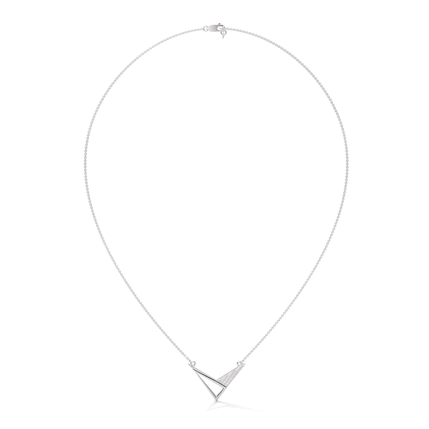 925 Sterling Silver Triangles Necklace