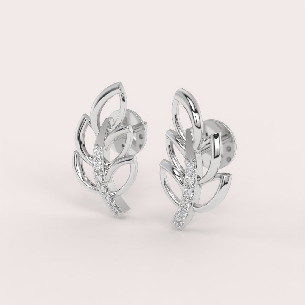 Beautiful Sterling Silver Earrings With Diamonds