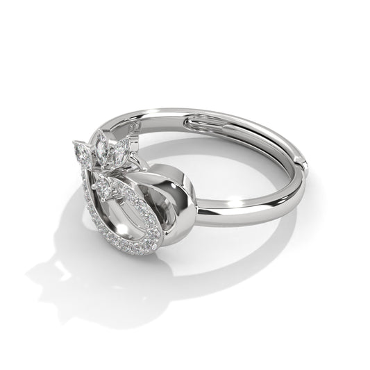 925 Sterling Silver Prism Loop Diamond Ring