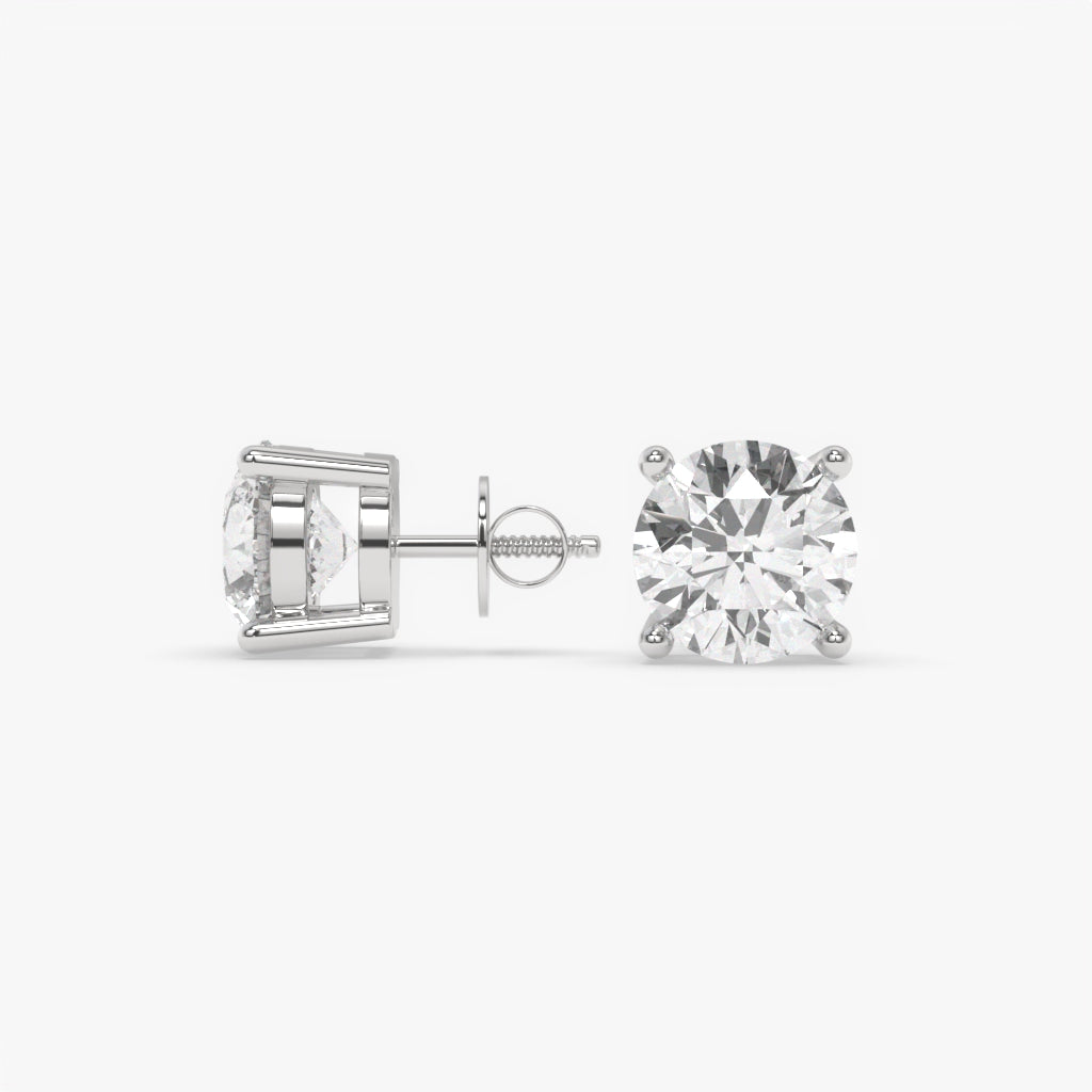 Brilliant Round Diamond silver Earring