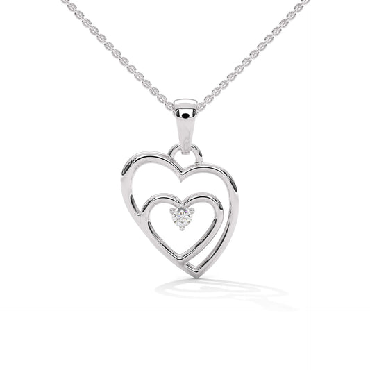 Sterling Silver Double Polished Heart Pendant