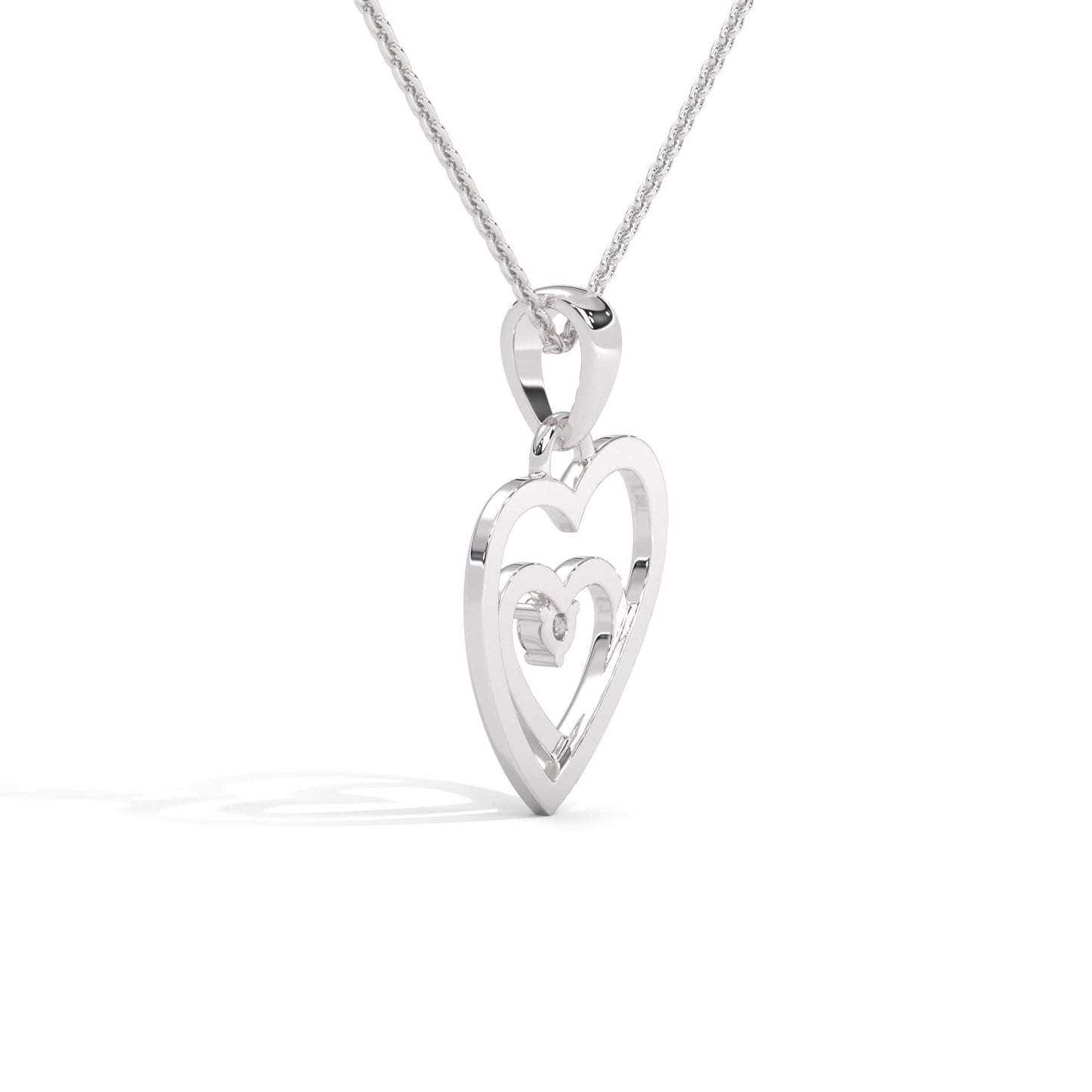 Sterling Silver Double Polished Heart Pendant