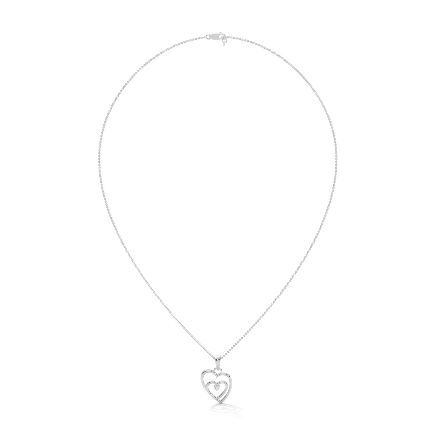 Sterling Silver Double Polished Heart Pendant