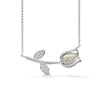 Tulip Fire Opal Silver Necklace