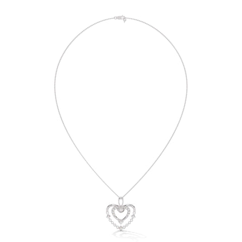 Silver Heart Diamond Pendant