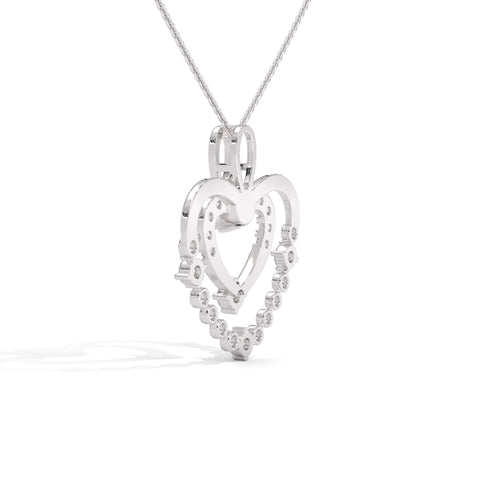 Silver Heart Diamond Pendant