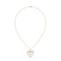 Stylish Dual Heart With Chain Silver Necklace