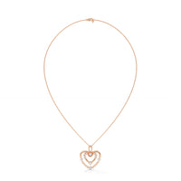 Stylish Dual Heart With Chain Silver Necklace