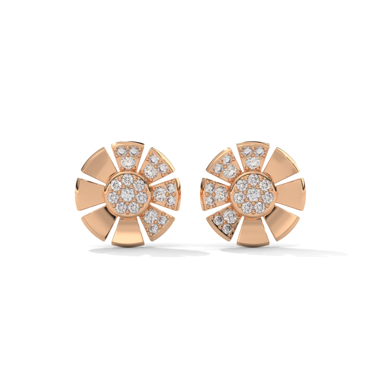 Brilliant Round Diamond silver Earrings