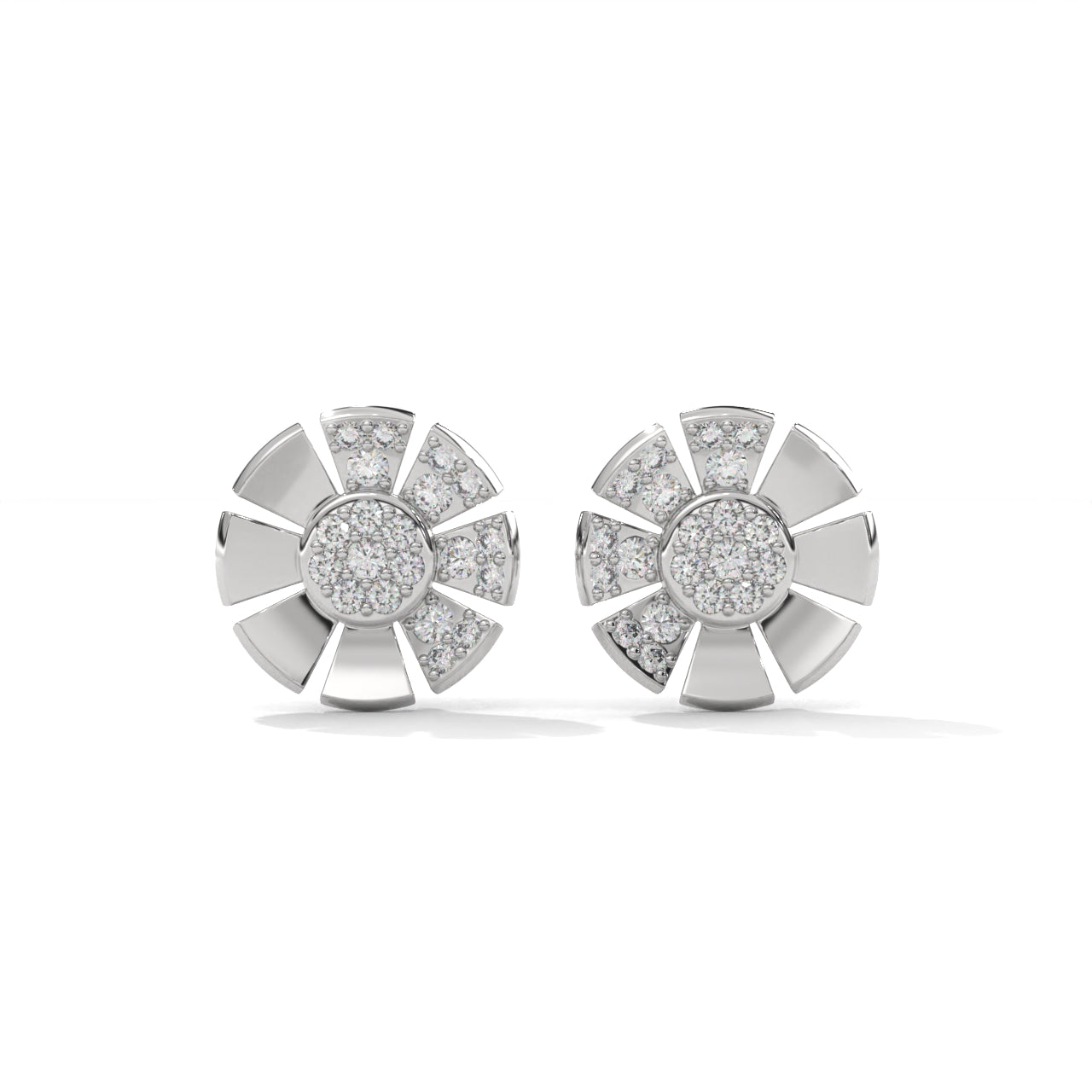 Brilliant Round Diamond silver Earrings