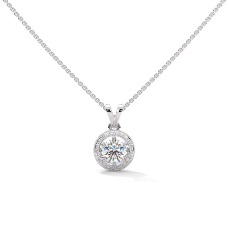 Crystal Circle Silver Necklace Pendant