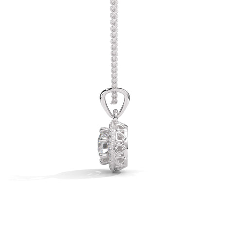 Crystal Circle Silver Necklace Pendant