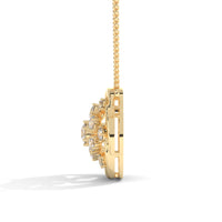 Tiny Flower Pendent With Joint Chain Silver Diamond Necklace