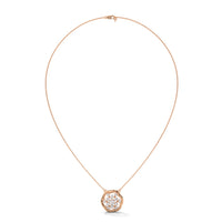 Tiny Flower Pendent With Joint Chain Silver Diamond Necklace