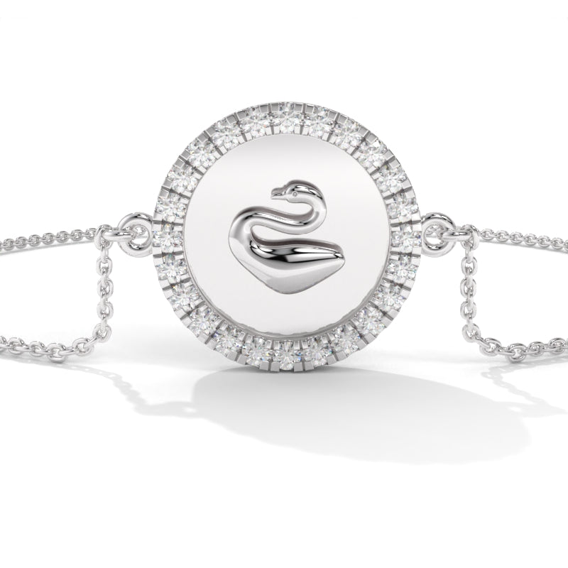 The Silver Dainty Swan Bracelet