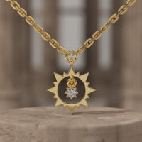 Sunburst Lab Grown Diamond Necklace