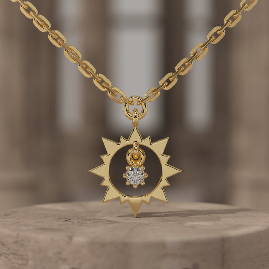 Sunburst Lab Grown Diamond Necklace