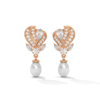 Pearl And Diamond Silver Earrings