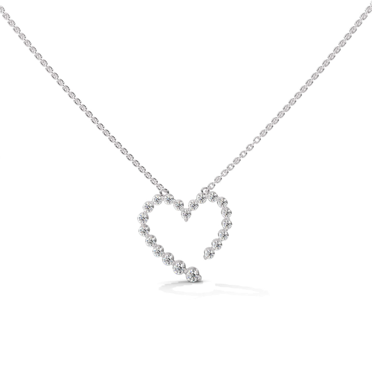 925 Sterling Silver & Diamond Heart Pendant