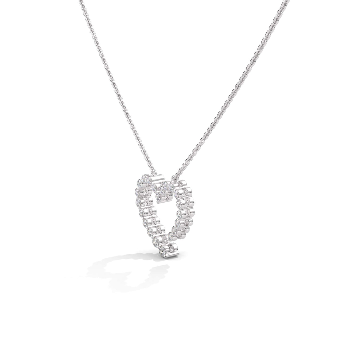 925 Sterling Silver & Diamond Heart Pendant