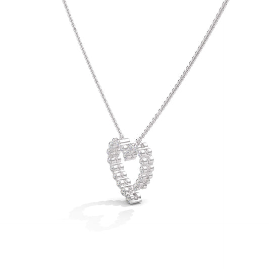 925 Sterling Silver & Diamond Heart Pendant