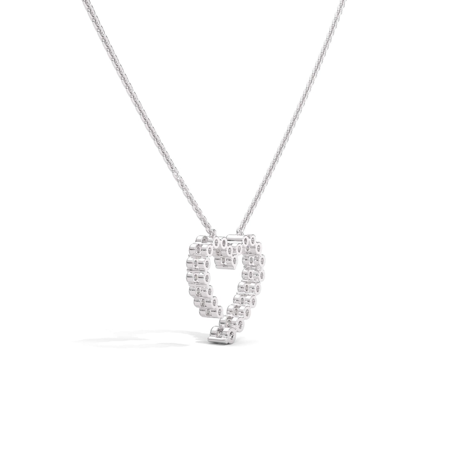 925 Sterling Silver & Diamond Heart Pendant