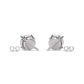 Brilliant Round Cut Lab Created Diamond silver Earring