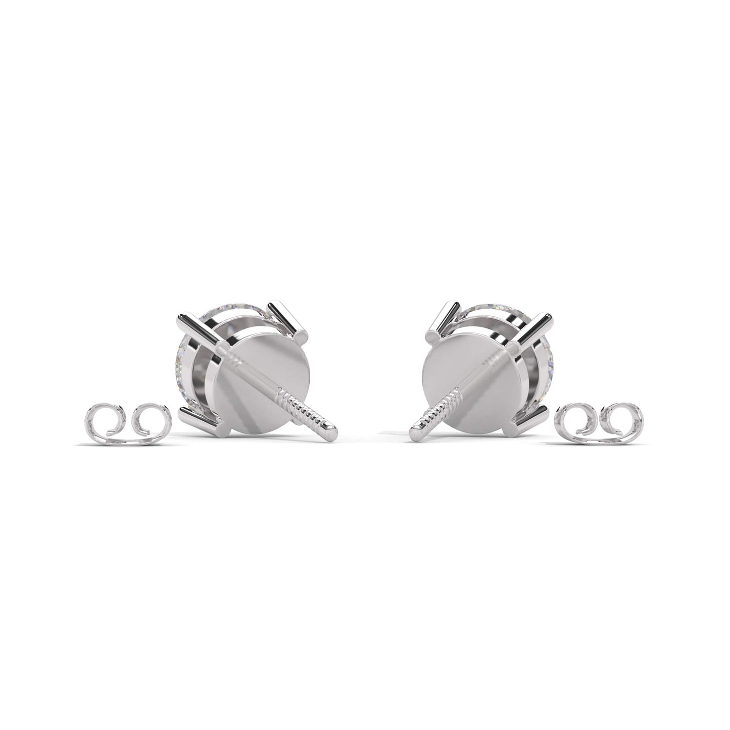 Brilliant Round Cut Lab Created Diamond silver Earring