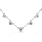 Silver Plated Cubic Zirconia Stud Pendant Chain