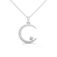 Small Creascent Moon Silver Diamond Pendant